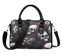 DIOSDMLN Skull print women's shoulder bag, PU crossbody bag, suitable for work, travel, dates, and banquets