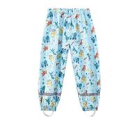 Dioshark Waterproof Trousers Boys Rain Over Pants Blue with Reflective Strip Baby Toddler Outdoor Mud Dirty Proof Trousers Lightweight Portable Breathable Walking Dinosaur Rainwear for Age 1-2 Years