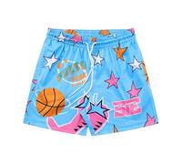 DIOTSR Mens Graphic Basketball Shorts Drawstring Running Workout Shorts Summer Cool Casual Shorts, 01 Star-sky Blue, X-Large