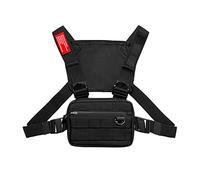 DIOTSR Running Chest Pack, Lightweight Chest Bag for Workout, Running Tactical Backpack with Extra Phone Holder for Outdoors,Cycling (Black)