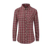 Dioufond Checked Flannel Shirts Women Long Sleeve Womens Plaid Shirt Red Plaid S