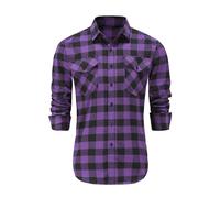Dioufond Men Flannel Shirt Long Sleeve Lumberjack Costume Black Medium