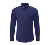 Dioufond Wrinkle Free Dress Shirts for Men Button Down No Iron Long Sleeve Dress Shirt, Navy Wrinkle-free Dress Shirt, XL
