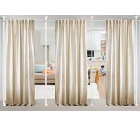 DIOVPLX Room Divider, No Drill Curtain Rods, 28-171in W x 4-10ft H, Adjustable, Heavy Duty, Stainless Steel, White