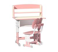 diowewea Kids Desk and Chair Set, Height Adjustable Childrens Study Desk, Graffiti Table for 3-12 Years, 2Pcs Kids Desk and Chair Set, Multi-Functional for Bedroom & Study Room Pink