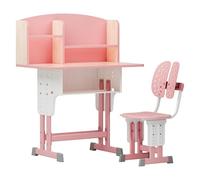 diowewea Study Set for 3-12 Kids, Height Adjustable School Leaning Table Chair Set with Drawer Design, 2Pcs Kids Desk and Chair Set, Multi-Functional for Bedroom & Study Room Pink