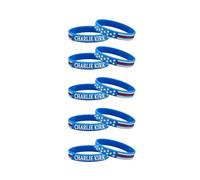 DIOWUS 10 Pack Charlie Kirk Silicone Bracelet, Patriot Memorial Assassination Shooting Hero Justice Right Wing Revolution USA Flag Wristbands Bracelets For Men Women, L, Silicone, no gemstone