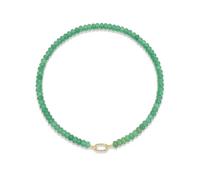 DIOWUS Beaded Gemstone Necklace For Women, Boho Natural Stone Bead Choker Necklace With Detachable Gold Tone Buckle Colorful Handmade Style Summer Beach Jewelry Gift, L, Copper natural stone, No