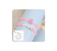 DIOWUS Breast Cancer Awareness Bracelet For Women, Pink Ribbon Breast Cancer Bracelet Support Breast Cancer Survivor Gift Adjustable Braided Infinity Love Inspirational Jewelry, 6 UK, Nylon, no