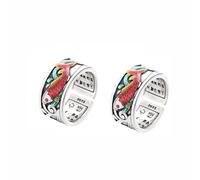 DIOWUS Feng Shui Koi Ring for Men & Women, Adjustable Enamel Fish Shaped Silver Retro Wealth Protection Good Luck Money Amulet Rings Stackable Birthday Gift Jewelry, 5 UK, Copper, No Gemstone