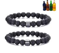 DIOWUS Glame Anti Alcohol Bracelet for Women Men, GM Mgnetc Bead Sobriety Bracelets Adjustable Hemys Hematite Reduce the Urge to Drink Cravings Relieve Anxiety Stress Jewelry Gift, Adjustable, Stone