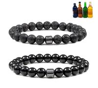 DIOWUS Glame Anti Alcohol Bracelet for Women Men, GM Mgnetc Bead Sobriety Bracelets Adjustable Hemys Hematite Reduce the Urge to Drink Cravings Relieve Anxiety Stress Jewelry Gift, Adjustable, Stone