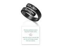 DIOWUS Just Breathe Ring For Women, Adjustable Stainless Steel Spiral Wrap Twist Vintage Healing Rings To My Daughter/Best Friend Inspirational Gifts Jewelry, L, Stainless Steel, No Gemstone