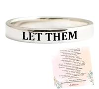 DIOWUS Let Them Ring For Women, Self Worth Motivation Ring, Personality Encouragement Gift To Sorority Sisters/Best Friends, Inspirational Stainless Steel Engraving Stackable Friendship Gift Jewelry