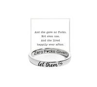 DIOWUS Let Them Zero Fcks Given Mantra Ring, Stainless Steel Engraved Stackable Motivation Rings, Incentive Gift for Sisterhood / Best Friends, Copper, No Gemstone