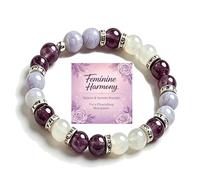 DIOWUS Menopause Bracelet for Women Natural Amethyst Flash & Anxiety Relief Elastic Bracelet Support menopausal disorders. Calming Balance Jewelry gifts for women