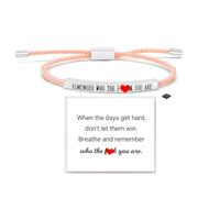 DIOWUS Remember Who The You Are Tube Bracelet For Women Men, 18k Gold Handmade Adjustable Trendy Charms Stainless Steel To My Daughter/Best Friend Inspirational Gifts Jewelry, M, Nylon, no gemstone