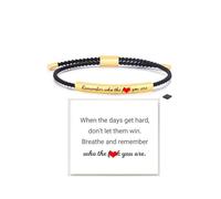 DIOWUS Remember Who The You Are Tube Bracelet For Women Men, 18k Gold Handmade Adjustable Trendy Charms Stainless Steel To My Daughter/Best Friend Inspirational Gifts Jewelry, M, Nylon, no gemstone