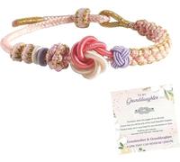 DIOWUS To My Granddaughter A Link That Can Never Be Undone Cherry Knot Bracelet, Granddaughter Bracelet from Grandma Adjustable Hand Braided DIY Bracelet For Women Birthday Jewelry Gifts, 6 UK, Nylon