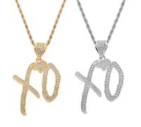 DIOWUS Unisex High Hip Hop XO Letter Pendant Necklace For Women Men, New 2026 Rock Rapper Fashion Cubic Zirconia Accessories Creative Jewelry Gift, Adjustable, Alloy Steel, No Gemstone