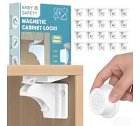 Dioxide Child Safety Cupboard Door Block 20 Locks + 4 Keys No Drilling Required or Screws 3M Gluing Invisible Baby Door Lock for Drawers, Cupboards and Doors
