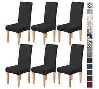 Dioxide Dining Chair Slipcovers, Removable Washable Dining Chair Covers Set of 6, High Back Chair Covers - Universal Fit Chair Slipcovers for Kitchen, Hotel, Office or Wedding Ceremony