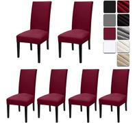 Dioxide Dining Chair Slipcovers, Removable Washable Dining Chair Covers Set of 6, High Back Chair Covers - Universal Fit Chair Slipcovers for Kitchen, Hotel, Office or Wedding Ceremony