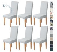 Dioxide Waterproof Dining Chair Slipcovers, Removable Washable Dining Chair Covers Set of 6, High Back Chair Covers - Universal Fit Chair Slipcovers for Kitchen, Hotel, Office or Wedding Ceremony