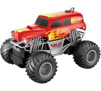 DIOXSTAR 1.16 scale Thrilling Remote Control Monster Truck Races, Rechargeable, RC Truck with Spray and LED Lights, Rugged and Dynamic, 360-Degree Spins, (Red)