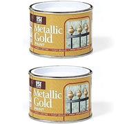 DIOXSTAR 151 Coatings Non-Drip Paint, Quick-Drying, Long-Lasting Protection, DIY Projects, Ideal For Wood, Metal, Interior And Exterior Use, 180ml, Pack of 2 (Metallic Gold)