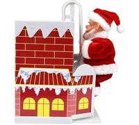 DIOXSTAR 1x Climbing Chimney Santa Claus Toy, Realistic Design, Music And LED Light, Interactive And Fun Toy, Easy To Operate