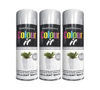 DIOXSTAR 250ml Brilliant White Gloss Spray Paint, Quick Drying, All Purpose, Suitable for Metal, Plastic & Wood Surfaces, Interior & Exterior Use (3 PCS)