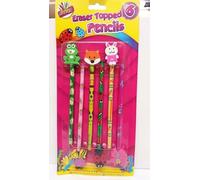 DIOXSTAR 6X Animal Theme Eraser-Top Pencils, Kids Novelty Writing & Drawing Pencils, Cute School Stationery Supplies for Children, Classroom Rewards & Return Gifts