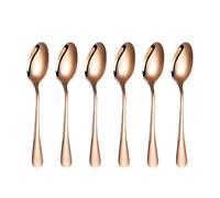 DIOXSTAR 6X Stainless Steel Table Spoon, Dinner Spoons, Soup Spoons, Dessert Spoons, Comfortable Grip, Classic Design, Easy to Clean, for Home, Kitchen, 20CM (Rose Gold)