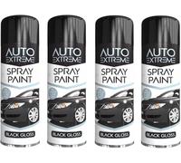 DIOXSTAR All Purpose Black Gloss Spray Paint, Lightweight And Easy To Handle, Sleek, Modern Look, Quick Drying Formula, Interior and Exterior Usage, 250ML (4PCS)