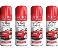 DIOXSTAR All Purpose Red Gloss Spray Paint, Eye-Catching Appearance, Professional-Looking, Suitable For Both Interior And Exterior Applications, 250 ML (4PCS)