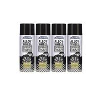 DIOXSTAR Alloy Wheel Spray Paint, Black Matt Finish, Fast Drying, Removes Scratches & Scuffs from Alloy Wheels, Easy to Use, Durable Wheel Paint, 400ml (4 PCS)