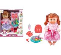 DIOXSTAR Baby Doll Playset, Cute Baby Doll with Shoe, Feeding Bottle, Potty, Spatula, Music Features, Pretend Play Set, Durable Plastic, Best Gift for Baby Girls