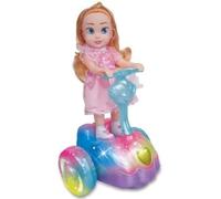 DIOXSTAR Baby Doll Set, Dancing Scooter, Develop Fine Motor Skills, Hand-Eye Coordination, 360-Degree Rotation, Vibrant LED Lights, Enchanting Princess Sound Effects
