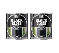 DIOXSTAR Black Gloss Non-Drip Paint, Fast Drying, High Build, High-Performance Paint, Gloss Finish, Interior and Exterior Use, Suitable for Wood, Metal, 300ml (2 PCS)