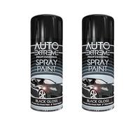 DIOXSTAR Black Gloss Spray Paint, Gloss Finish, Fast Drying, Non-Cracking, DIY Spray Paint for Metal, Wood, Glass, Easy to Use, Long-Lasting, 400ml (2 PCS)
