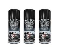 DIOXSTAR Black Gloss Spray Paint, Gloss Finish, Fast Drying, Non-Cracking, DIY Spray Paint for Metal, Wood, Glass, Easy to Use, Long-Lasting, 400ml (3 PCS)