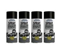 DIOXSTAR Black Gloss Spray Paint, Perfect Smooth Finish, Interior and Exterior Use, Fast Drying Paint, Gloss Finish, Suitable for Wood, Metal, Plastic, 400ml (4 PCS)