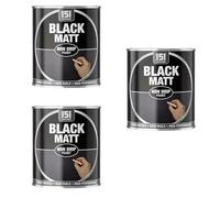 DIOXSTAR Black Matt Non-Drip Paint, Fast Drying, High Build, High-Performance Paint, Matt Finish, Interior and Exterior Use, Suitable for Wood, Metal, 300ml (3 PCS)