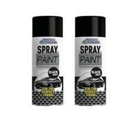DIOXSTAR Black Matt Spray Paint, Perfect Smooth Finish, Interior and Exterior Use, Fast Drying Paint, Matt Finish, Suitable for Wood, Metal, Plastic, 400ml (2 PCS)