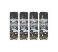 DIOXSTAR Black Satin Spray Paint, Fast Drying, Non-Cracking, DIY Spray Paint for Metal, Wood, Plastic, Indoor and Outdoor Use, Easy and Quick Spraying, 400ml (4 PCS)