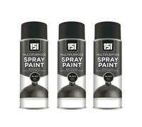 DIOXSTAR Black Satin Spray Paint, Fast Drying, Non-Cracking, Suitable for Most Surfaces Including Wood, Metal and Plastic, Indoor and Outdoor Projects, 400ml (3 PCS)