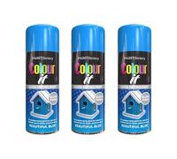 DIOXSTAR Blue 250ml Gloss Spray Paint, Quick Drying, All Purpose for Metal, Wood, Plastic, Interior & Exterior Use (3 PCS)