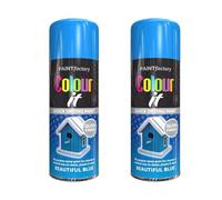 DIOXSTAR Blue Spray Paint, 250ml (2 PCS), Gloss Finish, Quick Drying, All Purpose for Metal, Wood, Plastic, Interior & Exterior Use