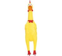 DIOXSTAR Chicken Squeaker Rubber Chew Toy, Yellow Rubber Squeaking Chicken Toy, Entertainment Fun Play Toy, Rubber Chickens for Dogs & Puppies, (Pack of 1)